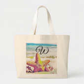  trekroze gele sterren grote tote bag (Voorkant)