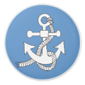 Trekstang - Anker (wit) Keramische Knop (Voorkant)