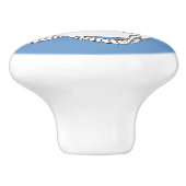 Trekstang - Anker (wit) Keramische Knop (Zijkant)