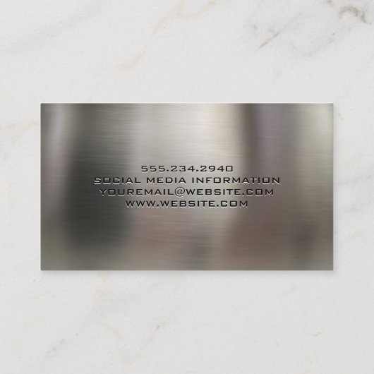 trekstraal van een bouwlier | Metallic Visitekaartje (Achterkant)