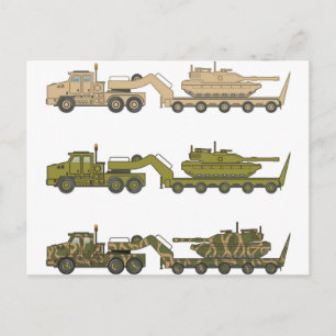 Trektank voor militaire vrachtwagens briefkaart