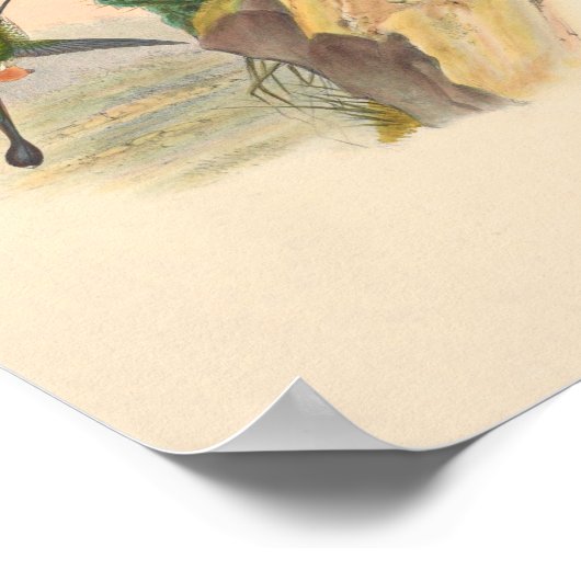  trekvogels Kunst vogeldruppelcactus Poster (Hoek)