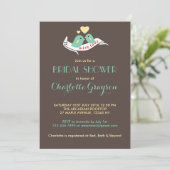  trekvogels Stripes Bridal Shower Invitation Kaart (Staand voorkant)