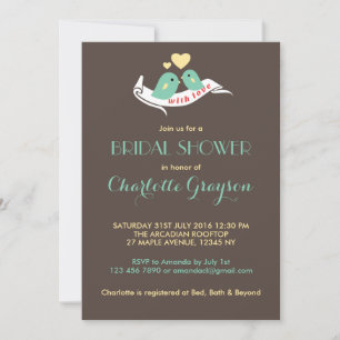  trekvogels Stripes Bridal Shower Invitation Kaart