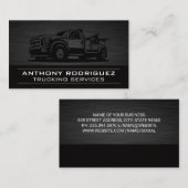 Trekvrachtwagen | Achtergrond zwart metaal Visitekaartje (Voorkant / Achterkant)