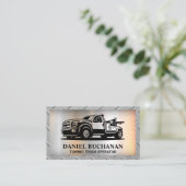 Trekvrachtwagen | Metalen achtergrond Visitekaartje (Staand voorkant)