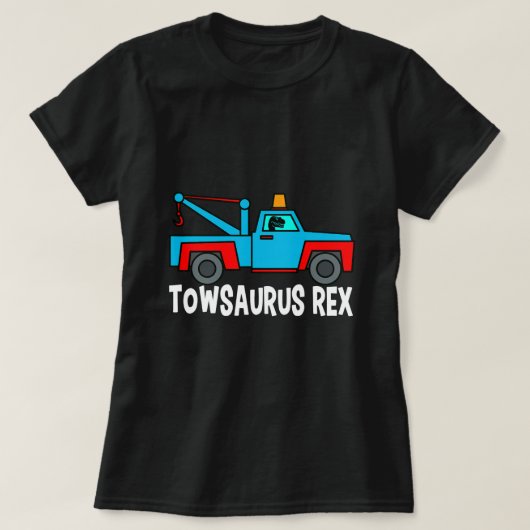 Trekvrachtwagenbestuurder TRex Dinosaurus Herstel T-shirt (Design voorkant)