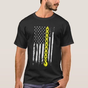 Trekvrachtwagenchauffeur Dunne gele lijn VS vlag s T-shirt