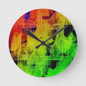 Trellis Abstract Art Wall Clock Round G g G Ronde Klok (Voorkant)