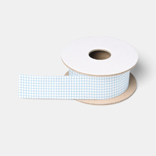 Trellis Baby Blue - Wit Satijnen Lint