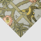 Trellis Birds William Morris Paarse Bloemen Tissuepapier (Detail)