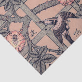 Trellis Birds William Morris Paarse  Bloemen Tissuepapier (Detail)