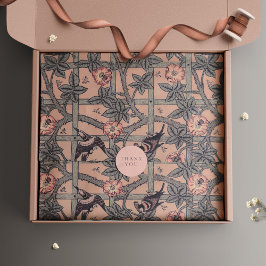 Trellis Birds William Morris Paarse Bloemen Tissuepapier