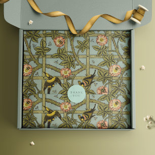 Trellis Birds William Morris Paarse Bloemen Tissuepapier