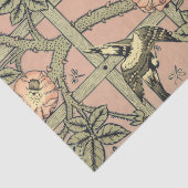 Trellis Birds William Morris Paarse  Bloemen Tissuepapier (Detail)