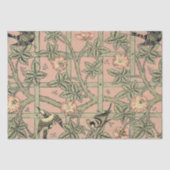 Trellis Birds William Morris Paarse  Bloemen Tissuepapier (Voorkant)