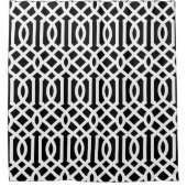 Trellis Black en White | bewerkbare kleuren Douchegordijn (Voorkant)