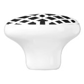 Trellis Black en White Keramische Knop (Zijkant)