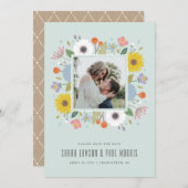 Trellis Bloem Frame Bewaar de Datum - Mint Groen Save The Date (Voorkant / Achterkant)