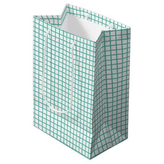 Trellis Bluegrass Groen - Wit Medium Cadeauzakje (Voorkant Gekanteld)