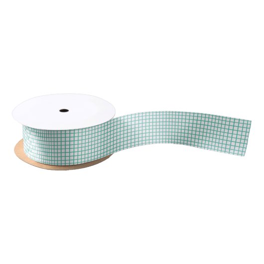 Trellis Bluegrass Groen - Wit Satijnen Lint (Spoel)
