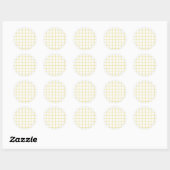 Trellis Boter Geel - Wit Ronde Sticker (Vel)