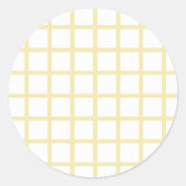 Trellis Boter Geel - Wit Ronde Sticker (Voorkant)