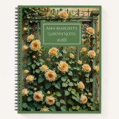 Trellis en Peach Rambling Roos Garden Notitieboek (Voorkant)