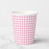 Trellis Fuchsia Roze - Wit Papieren Bekers (Links)