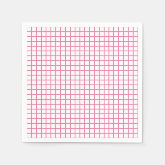 Trellis Fuchsia Roze - Wit Servet (Voorkant)
