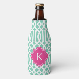 Trellis in roze en seafoam | Koolstof voor flessen Flesjeskoeler