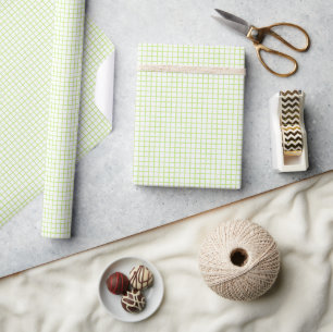 Trellis Lente Groen - Wit Cadeaupapier