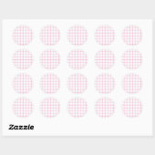 Trellis Licht Roze - Wit Ronde Sticker (Vel)