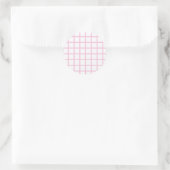 Trellis Licht Roze - Wit Ronde Sticker (Tas)