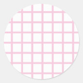 Trellis Licht Roze - Wit Ronde Sticker (Voorkant)