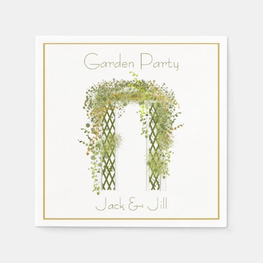 Trellis met groene en goudolie Servet (Voorkant)
