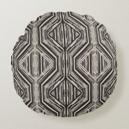 Trellis moderne streepvierkanten en diamanten rond kussen