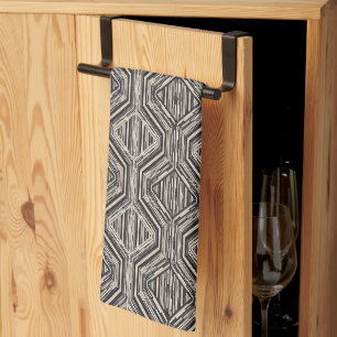 Trellis moderne streepvierkanten en diamanten theedoek