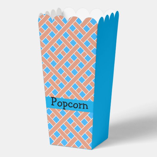 Trellis Patroon Blauwe achtergrond Bedankdoosjes (Achterkant)