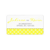 Trellis Patroon Bruiloft Label - Aangepaste kleur (Voorkant)