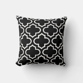 Trellis Pattern Pillow in Black and White Kussen