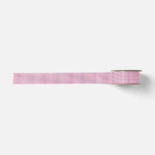 Trellis Raspberry - Wit Satijnen Lint (Voorkant)