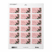 Trellis Roos Roze Rozen Vlinder Swirls Etiket (Full Sheet)