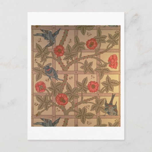 'Trellis' wallpapierontwerp, 1864 Briefkaart (Voorkant)