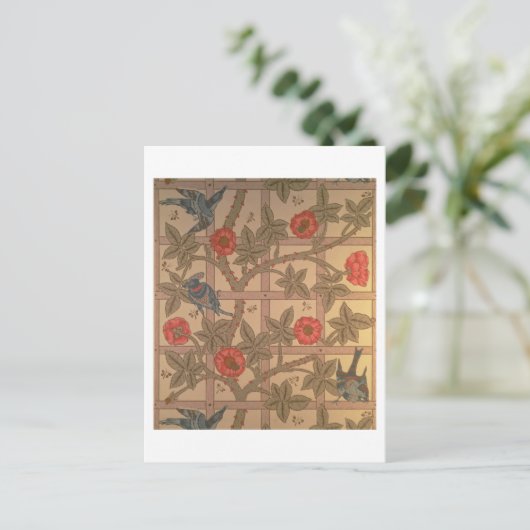 'Trellis' wallpapierontwerp, 1864 Briefkaart (Staand voorkant)