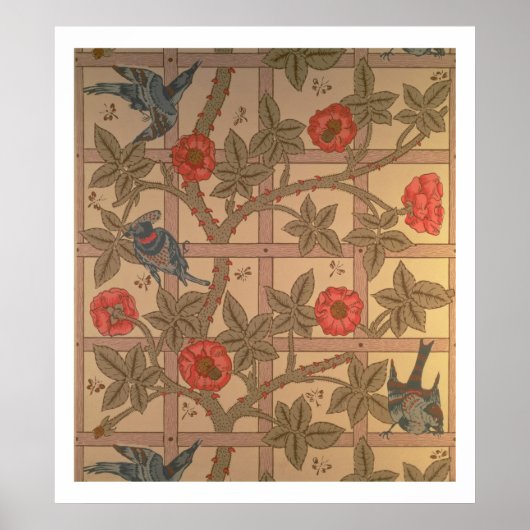 'Trellis' wallpapierontwerp, 1864 Poster (Voorkant)