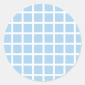Trellis White - Baby Blue Ronde Sticker (Voorkant)