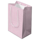 Trellis White - Licht Roze Medium Cadeauzakje (Achterkant Gekanteld)