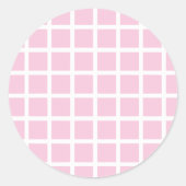 Trellis White - Lichtroze Ronde Sticker (Voorkant)