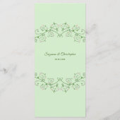 Trellis White Vine Heart op Mint Flat Menu (Achterkant)